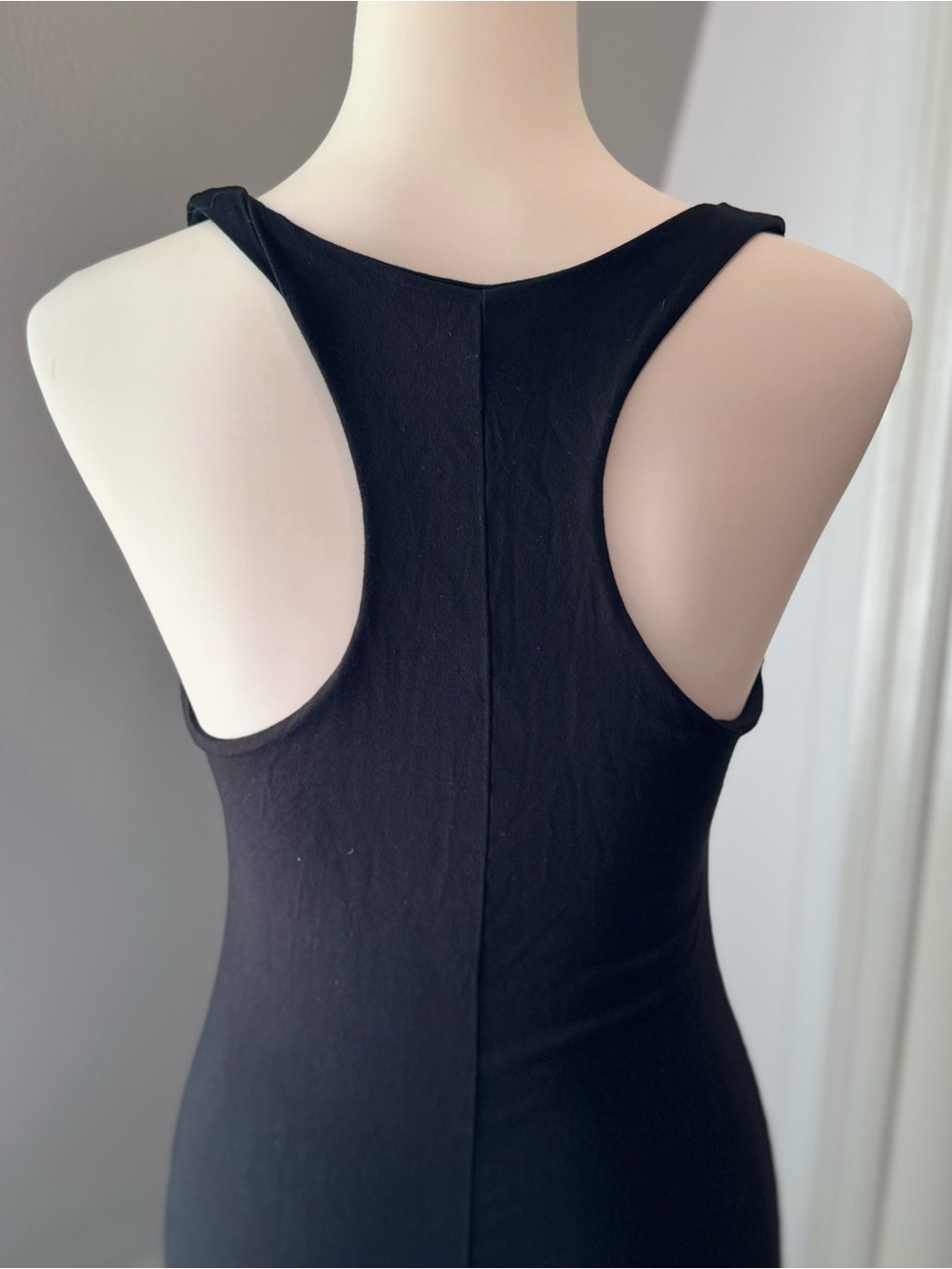 See You Monday Black Racerback Bodycon Stretch Midi Dress Size Large - Picture 4 of 8
